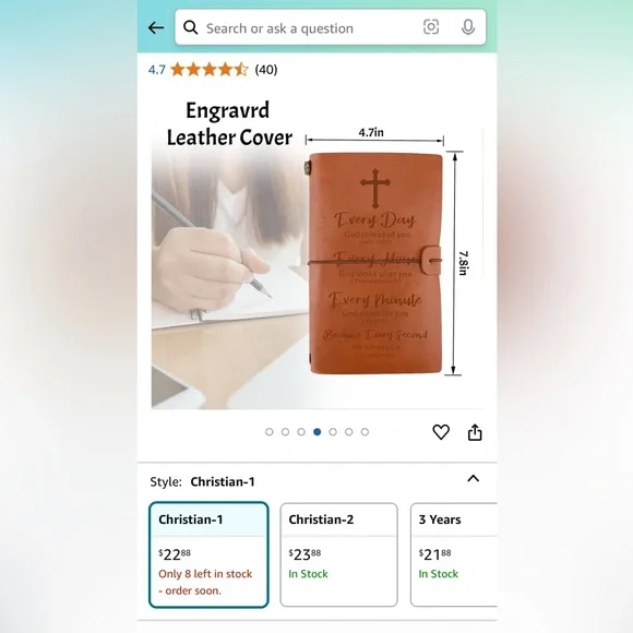 Leather Journal with inspirational Bible verse and band closure. ❤️❤️❤️ - Picture 7 of 11